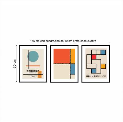 SET DE 3 CUADROS BAUHAUS GRANDES